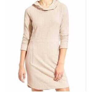 Athleta Power Down Dress Size Small Petite SP Oatmeal Heather Athleisure Casual